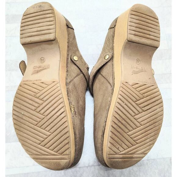 DANSKO BROWN LEATHER BUCKLED MULE SIZE 39 /US 8.5-9 PRE-LOVED - Picture 4 of 12